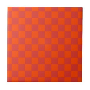 Carreau À damiers rouge orange En vichy Motif