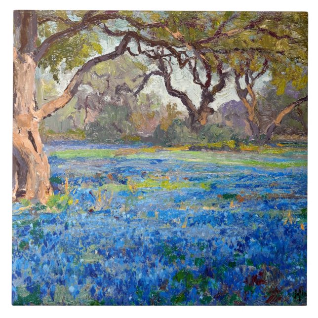 Carreau A Field of Bluebonnets at Alamo Heights, 1919, (Devant)