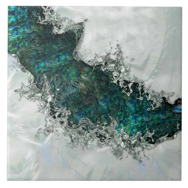 Carreau Abalone Shell Pearl et Argent 1 (Devant)