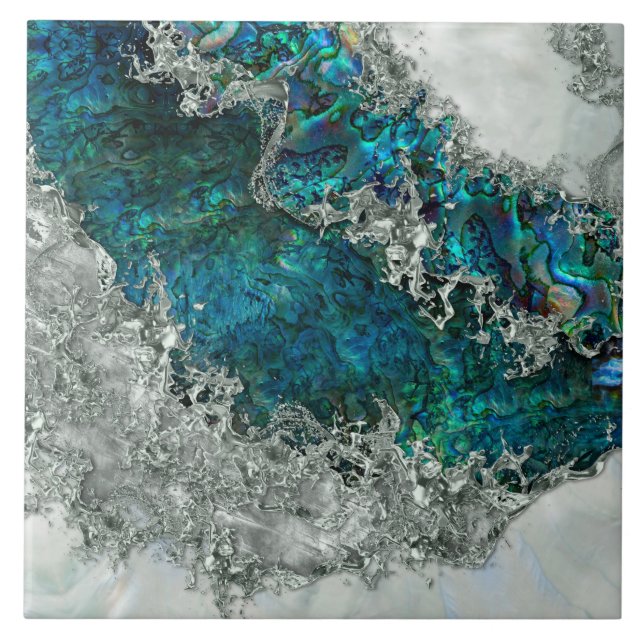 Carreau Abalone Shell Pearl et Argent 2 (Devant)