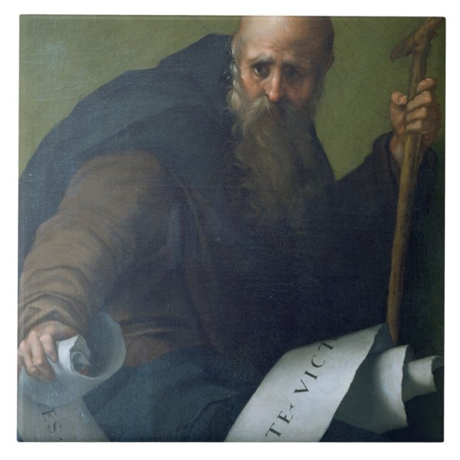 Carreau Abbé de St Anthony (c.251-356) c.1518-19 (huile (Devant)