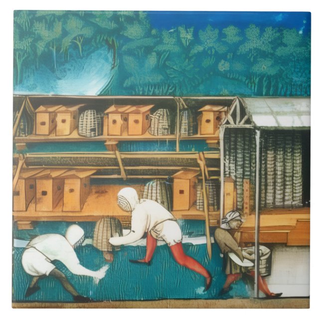 CARREAU ABEILLE À MIEL / APICULTEUR APICULTURE MONOGRAMME (Devant)