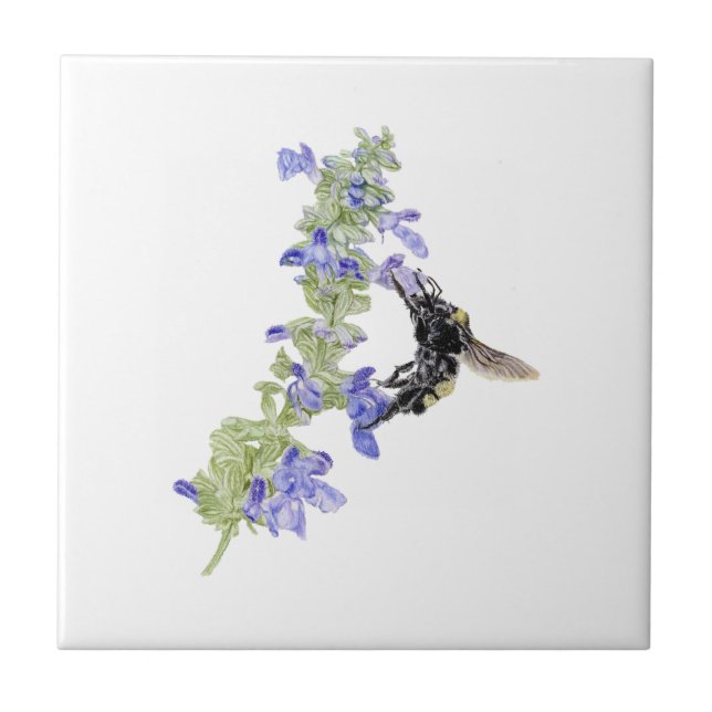 Carreau Abeille et Sauge Bleue (Devant)