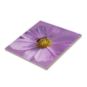 Carreau Abeille sur fleur violette