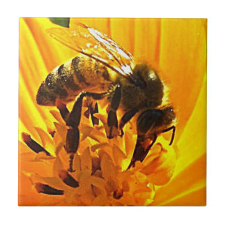 Carreau Abeille sur une fleur