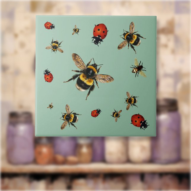 Carreau Abeilles et coccinelles bénéfiques (Créateur téléchargé)