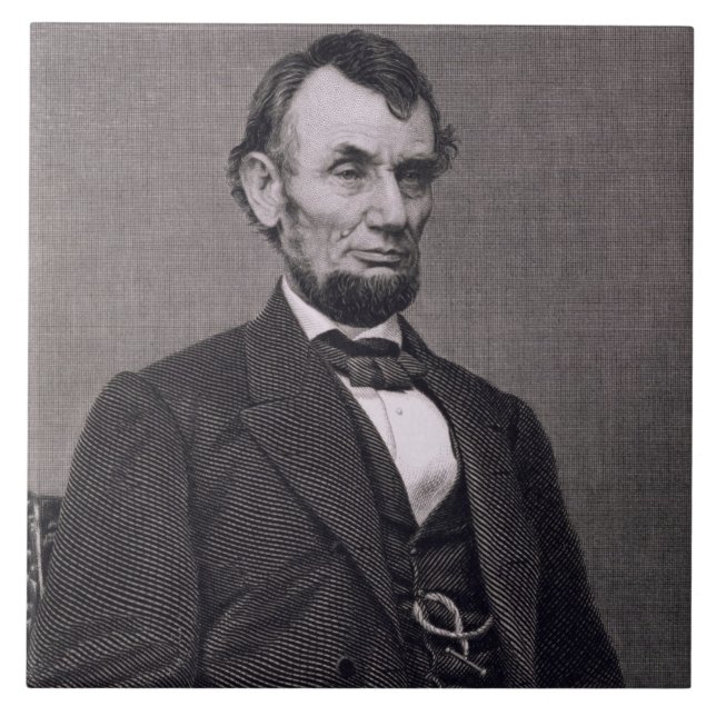 Carreau Abraham Lincoln, gravé d'une photographie va le (Devant)
