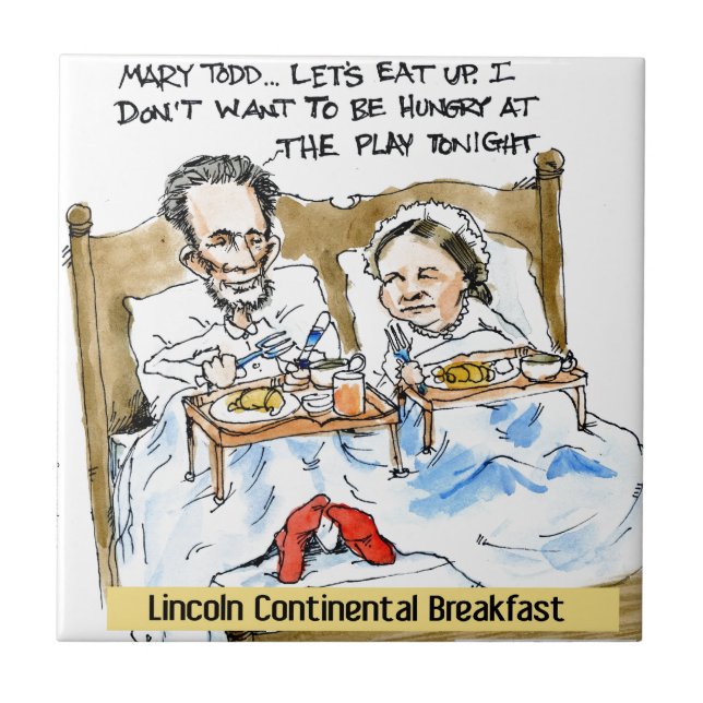 Carreau Abraham Lincoln & Mary Todd Petit-déjeuner au lit (Devant)