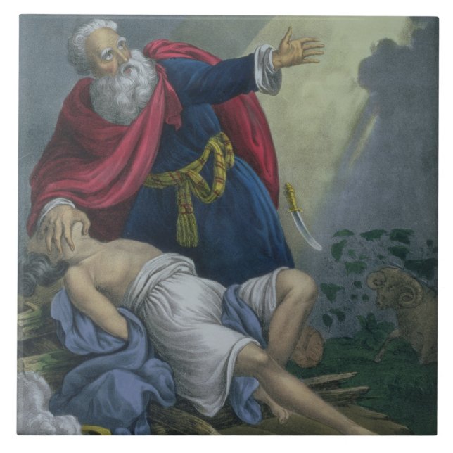 Carreau Abraham offrant vers le haut de son fils Isaac, (Devant)