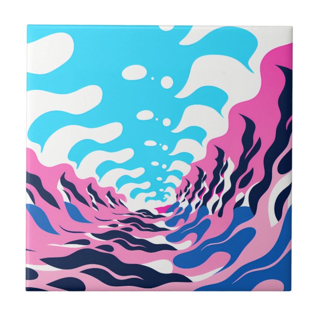Carreau Abstract Dream Wave – Vibrant Surreal Flow (Devant)