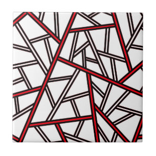 Carreau Abstract geometric pattern - red, black and white.
