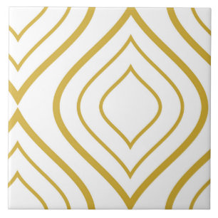 Carreau Abstract geometrical, white and gold