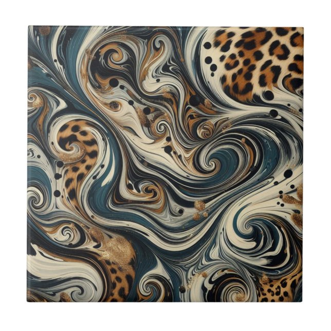 Carreau Abstract Leopard Print Swirl (Devant)