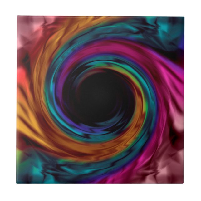 Carreau Abstract liquid swirl bright dark colors print (Devant)
