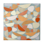 Carreau Abstract Modern Geometric Art<br><div class="desc">Art géométrique abstrait contemporain moderne avec des formes fluides organiques dans des couleurs chaudes pastel.</div>
