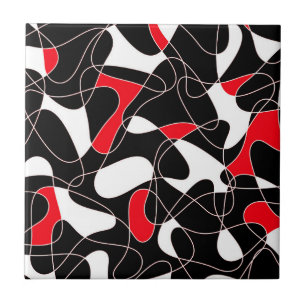 Carreau Abstract pattern - rouge, noir et blanc.