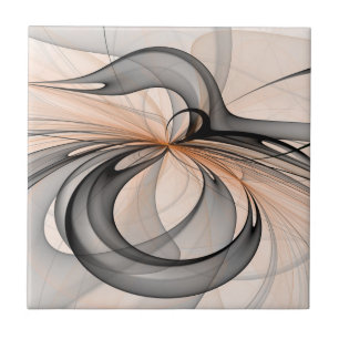 Carreau Abstrait Anthracite Grey Sienna Art moderne fracta