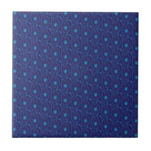 Carreau Abstrait bleu foncé Paisley Tulip motif floral