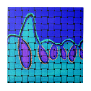 Carreau Abstrait bleu français avec texture tissée