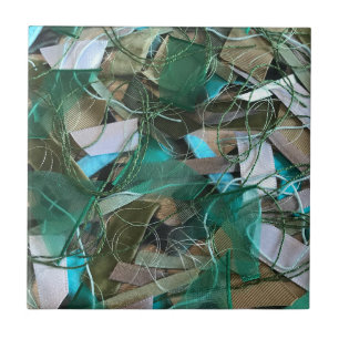 Carreau Abstrait bohème coloré vert olive gris sarcelle