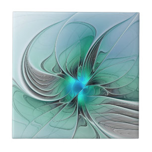 Carreau Abstrait De Bleu, Art Fractal Moderne