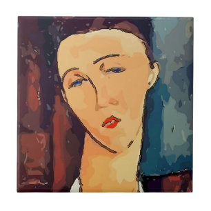 Carreau abstrait de femme brune, ajouter un texte 