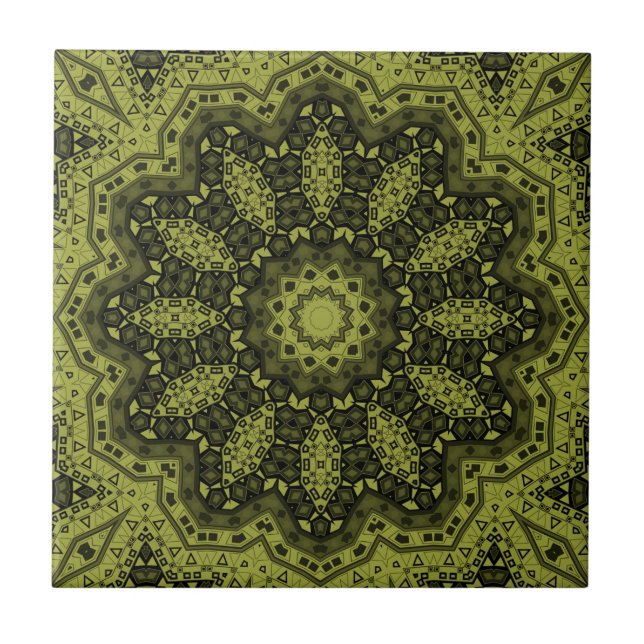 Carreau Abstrait folk mandala ethno traditionnel ornementa (Devant)