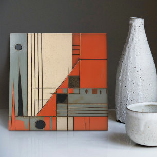 Carreau Abstrait Géométrique Symétrique Moderne du Milieu