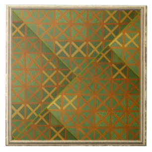 Carreau Abstrait Géométrique Vert Et Bleu