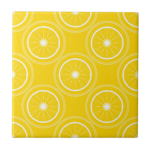 Carreau Abstrait jaune clair rétro citron motif