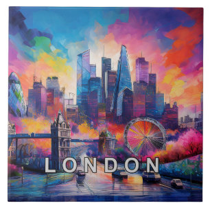 Carreau Abstrait Londres Skyline Art Modern