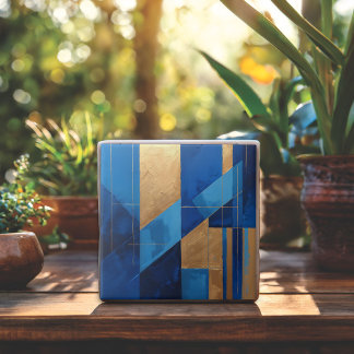 Carreau Abstrait moderne bleu et or