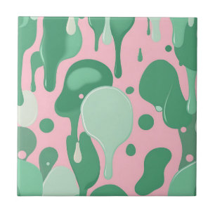 Carreau Abstrait motif goutte à goutte fondant vert menthe