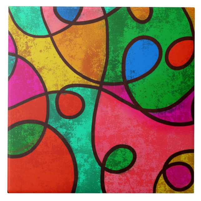 Carreau Abstrait multicolore (Devant)