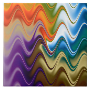 Carreau Abstrait Multicolore Ondulé