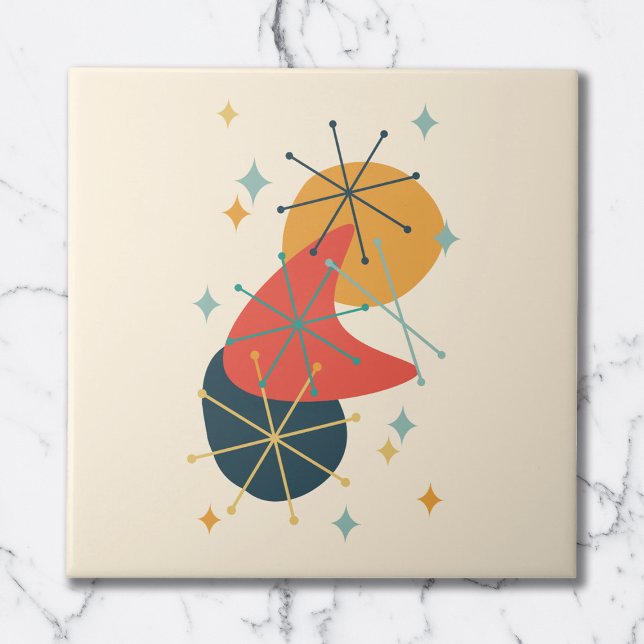 Carreau Abstrait orange, jaune, charbon de bois au milieu  (Créateur téléchargé)