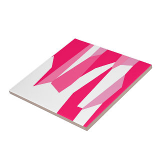 Carreau abstrait rose et blanc