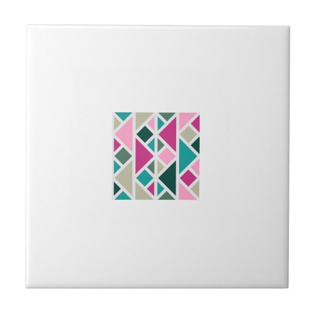 Carreau Abstrait rose fuchsia turquoise (Devant)