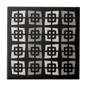 Carreau Abstrait Starburst Moderne du Milieu du Siècle