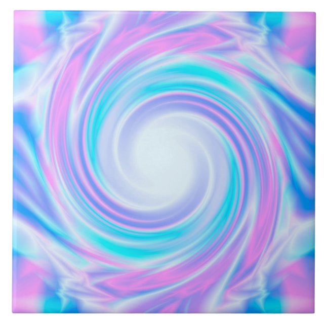 Carreau Abstrait tourbillon pastel violet couleurs imprime (Devant)