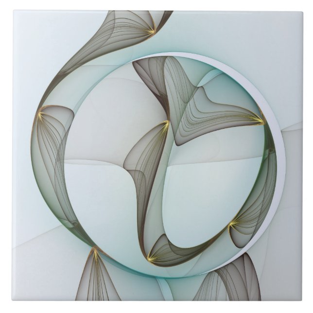 Carreau Abstrait Turquoise Brown Gold Elegance (Devant)