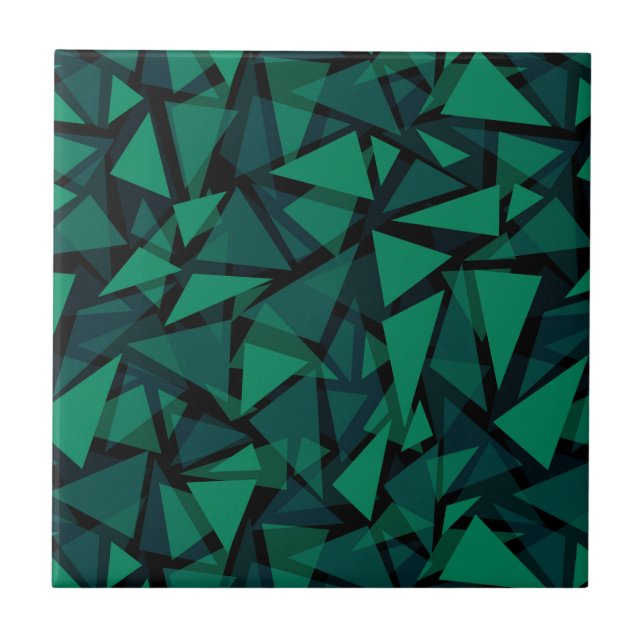 Carreau Abstrait vert émeraude polygonale motif jeter pil (Devant)