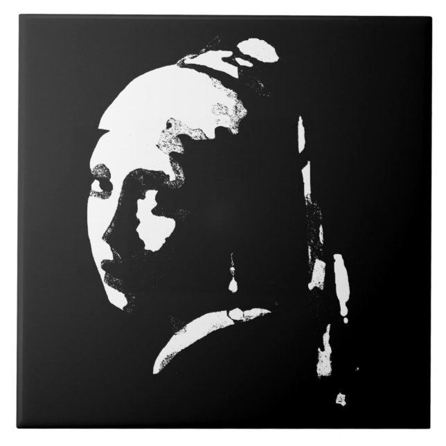 Carreau Abstraite fille avec oreille perle (Devant)