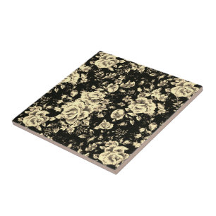 Carreau Abstraite texture de verre brillant fleuri vintage