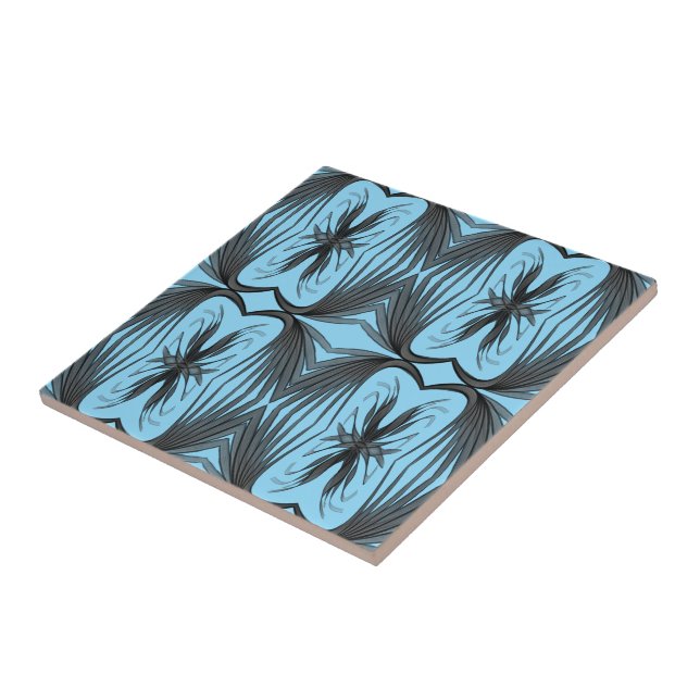 Carreau Abstraits Noirs Et Gris En Miroir Feuilles (Côté)