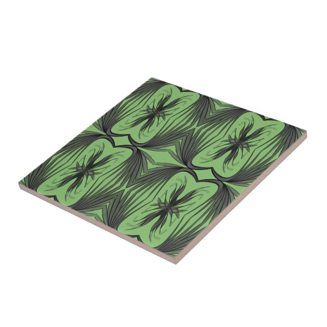 Carreau Abstraits Noirs Et Gris En Miroir Feuilles (Côté)