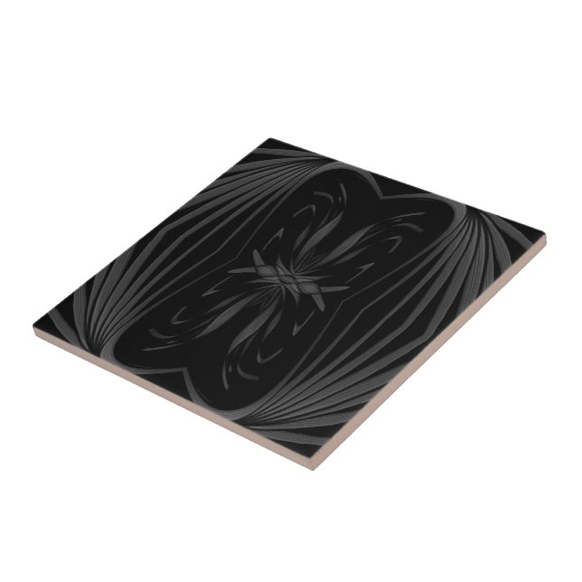 Carreau Abstraits Noirs Et Gris En Miroir Feuilles (Côté)