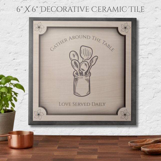 Carreau Accent de Cuisine Rustique "Rassemblez-vou (Celebrate the heart of your home with a warm and inviting accent tile.)
