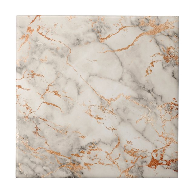 Carreau Accents Brown et Motif Abstrait blanc (Devant)