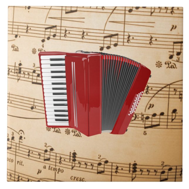 Carreau Accordion Music, design populaire,  (Devant)
